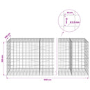 vidaXL Gabion 3,5 mm Dróttal és 10x10 cm Rácsos 550x100x100 cm