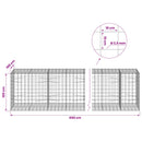 vidaXL Gabion 3,5 mm Dróttal és 10x10 cm Rácsos 650x100x100 cm