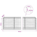 vidaXL Gabion 3,5 mm Dróttal és 10x10 cm Rácsos 700x100x100 cm