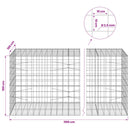 vidaXL Gabion 3,5 mm Dróttal és 10x10 cm Rácsos 1100x100x100 cm