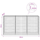 vidaXL Gabion 3,5 mm Dróttal és 10x10 cm Rácsos 300x100x150 cm