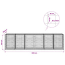 vidaXL Gabion 3,5 mm Dróttal és 10x10 cm Rácsos 600x100x150 cm