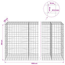 vidaXL Gabion 3,5 mm Dróttal és 10x10 cm Rácsos 1050x100x150 cm