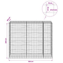 vidaXL Gabion 3,5 mm Dróttal és 10x10 cm Rácsos 250x100x200 cm