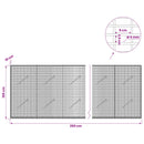 vidaXL Gabion 5 mm Dróttal és 5x2,5 cm Rácsos 350x10x100 cm