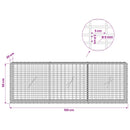 vidaXL Gabion 5 mm Dróttal és 5x2,5 cm Rácsos 150x20x50 cm