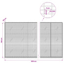 vidaXL Gabion 5 mm Dróttal és 5x2,5 cm Rácsos 850x20x150 cm