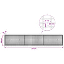 vidaXL Gabion 5 mm Dróttal és 5x2,5 cm Rácsos 300x30x50 cm