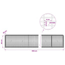vidaXL Gabion 5 mm Dróttal és 5x2,5 cm Rácsos 350x30x50 cm