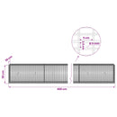 vidaXL Gabion 5 mm Dróttal és 5x2,5 cm Rácsos 400x30x50 cm