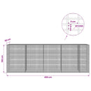 vidaXL Gabion 5 mm Dróttal és 5x2,5 cm Rácsos 450x30x150 cm