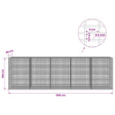 vidaXL Gabion 5 mm Dróttal és 5x2,5 cm Rácsos 500x30x150 cm