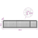 vidaXL Gabion 5 mm Dróttal és 5x2,5 cm Rácsos 250x50x50 cm