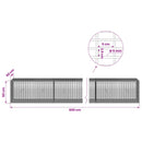vidaXL Gabion 5 mm Dróttal és 5x2,5 cm Rácsos 600x50x50 cm