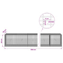 vidaXL Gabion 5 mm Dróttal és 5x2,5 cm Rácsos 950x50x50 cm