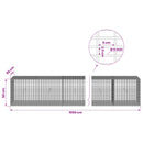 vidaXL Gabion 5 mm Dróttal és 5x2,5 cm Rácsos 1050x50x50 cm