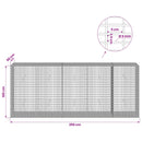 vidaXL Gabion 5 mm Dróttal és 5x2,5 cm Rácsos 250x50x100 cm