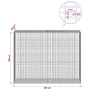 vidaXL Gabion 5 mm Dróttal és 5x2,5 cm Rácsos 200x50x150 cm