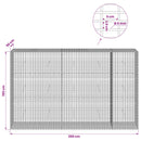 vidaXL Gabion 5 mm Dróttal és 5x2,5 cm Rácsos 250x50x150 cm