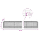 vidaXL Gabion 5 mm Dróttal és 5x2,5 cm Rácsos 500x100x50 cm
