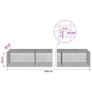 vidaXL Gabion 5 mm Dróttal és 5x2,5 cm Rácsos 1200x100x50 cm