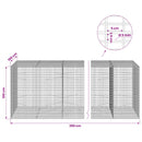 vidaXL Gabion 5 mm Dróttal és 5x2,5 cm Rácsos 350x100x100 cm