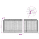 vidaXL Gabion 5 mm Dróttal és 5x2,5 cm Rácsos 600x100x100 cm