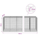 vidaXL Gabion 5 mm Dróttal és 5x2,5 cm Rácsos 650x100x100 cm