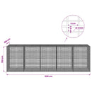 vidaXL Gabion 5 mm Dróttal és 5x2,5 cm Rácsos 500x100x150 cm