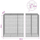 vidaXL Gabion 5 mm Dróttal és 5x2,5 cm Rácsos 650x100x150 cm