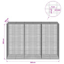 vidaXL Gabion 5 mm Dróttal és 5x2,5 cm Rácsos 300x100x200 cm