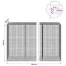 vidaXL Gabion 5 mm Dróttal és 5x2,5 cm Rácsos 1100x100x200 cm