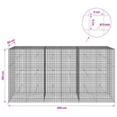 vidaXL Gabion 5 mm Dróttal és 5x5 cm Rácsos 300x50x150 cm