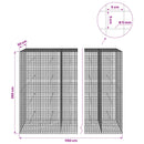 vidaXL Gabion 5 mm Dróttal és 5x5 cm Rácsos 1150x50x200 cm