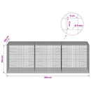 vidaXL Gabion 5 mm Dróttal és 5x5 cm Rácsos 300x100x100 cm