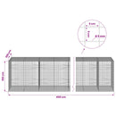 vidaXL Gabion 5 mm Dróttal és 5x5 cm Rácsos 450x100x100 cm