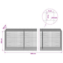 vidaXL Gabion 5 mm Dróttal és 5x5 cm Rácsos 900x100x100 cm