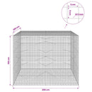 vidaXL Gabion 5 mm Dróttal és 5x5 cm Rácsos 200x100x150 cm