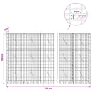 vidaXL Gabion 5 mm Dróttal és 5x10 cm Rácsos 650x10x150 cm