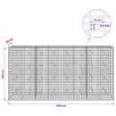 vidaXL Gabion 5 mm Dróttal és 5x10 cm Rácsos 400x20x200 cm