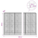 vidaXL Gabion 5 mm Dróttal és 5x10 cm Rácsos 1000x20x200 cm