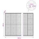 vidaXL Gabion 5 mm Dróttal és 5x10 cm Rácsos 1150x30x200 cm