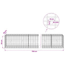 vidaXL Gabion 5 mm Dróttal és 5x10 cm Rácsos 750x50x50 cm