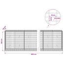 vidaXL Gabion 5 mm Dróttal és 5x10 cm Rácsos 800x50x100 cm
