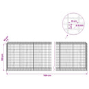 vidaXL Gabion 5 mm Dróttal és 5x10 cm Rácsos 1100x50x100 cm