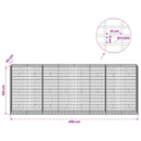 vidaXL Gabion 5 mm Dróttal és 5x10 cm Rácsos 400x50x150 cm