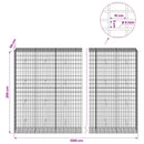 vidaXL Gabion 5 mm Dróttal és 5x10 cm Rácsos 1200x50x200 cm