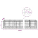 vidaXL Gabion 5 mm Dróttal és 5x10 cm Rácsos 450x100x50 cm