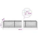 vidaXL Gabion 5 mm Dróttal és 5x10 cm Rácsos 1200x100x50 cm