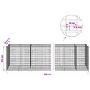 vidaXL Gabion 5 mm Dróttal és 5x10 cm Rácsos 350x100x100 cm